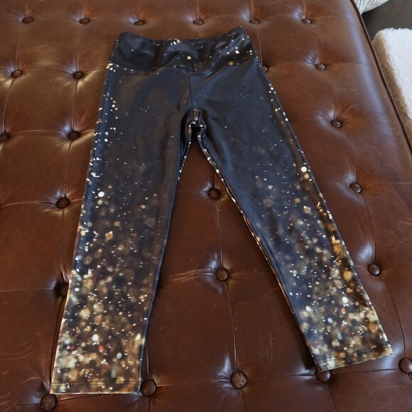 $95 Goldsheep Falling Lights leggings size S cropped length handmade in Laguna - Picture 3 of 13
